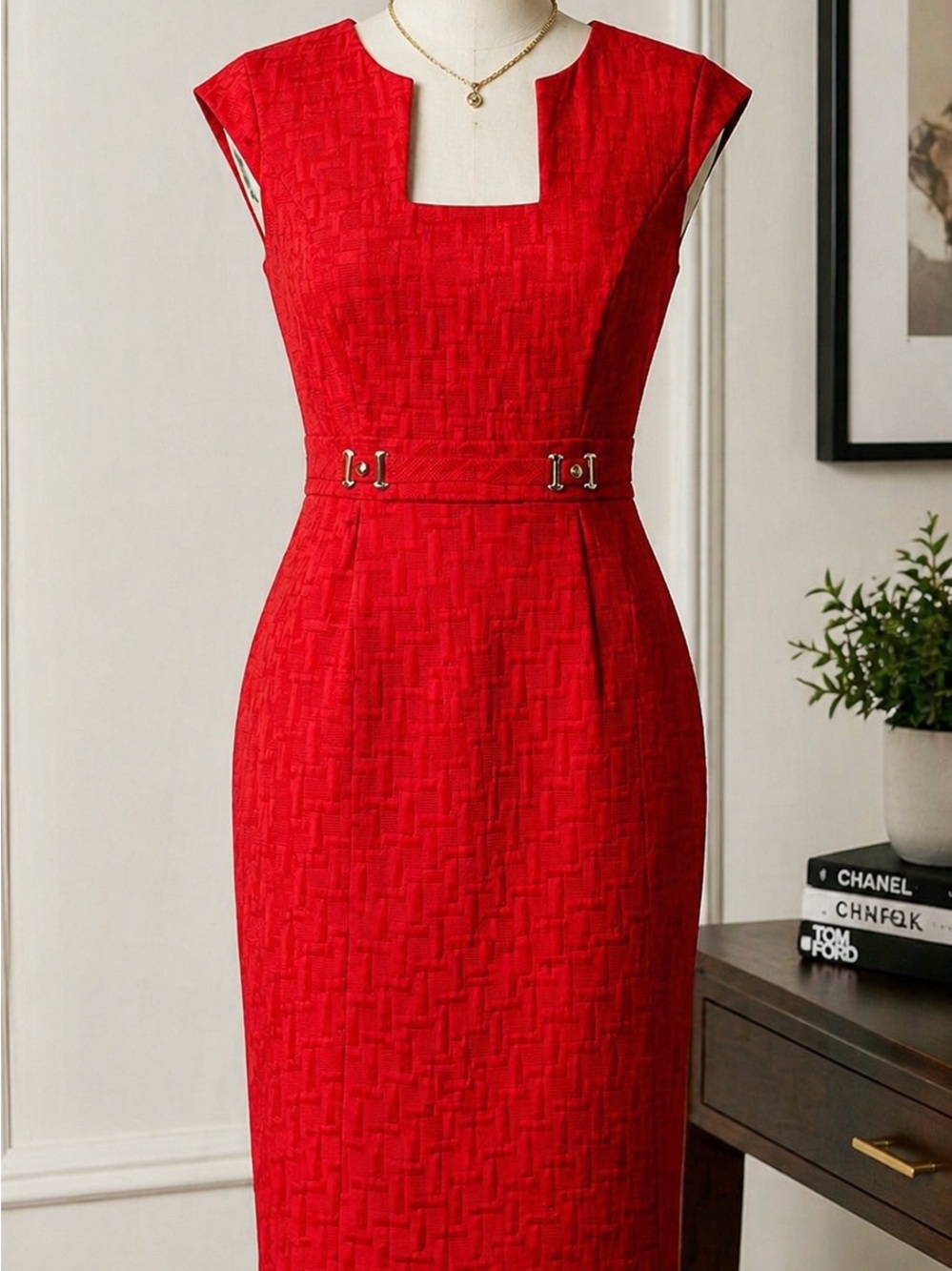 Tahari ASL Pink Power Dress ❤️ Size 4 Career Chic
